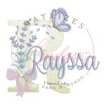 Matriz de Bordado - Nome Rayssa Lavanda com Laço