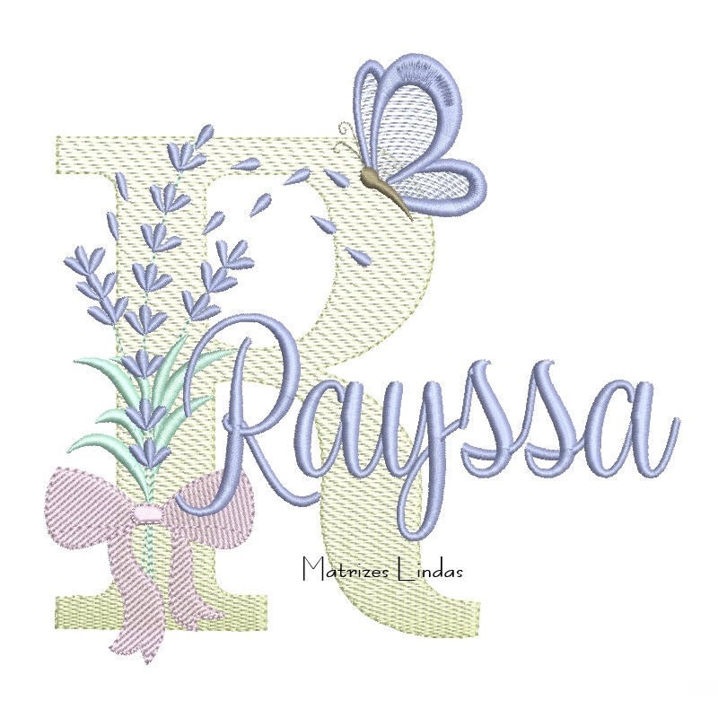 Matriz de Bordado - Nome Rayssa Lavanda com Laço Matriz de Bordado - Nome Rayssa Lavanda com Laço