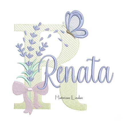 Matriz de Bordado - Nome Renata Lavanda com Laço