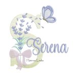 Matriz de Bordado - Nome Serena Lavanda com Laço