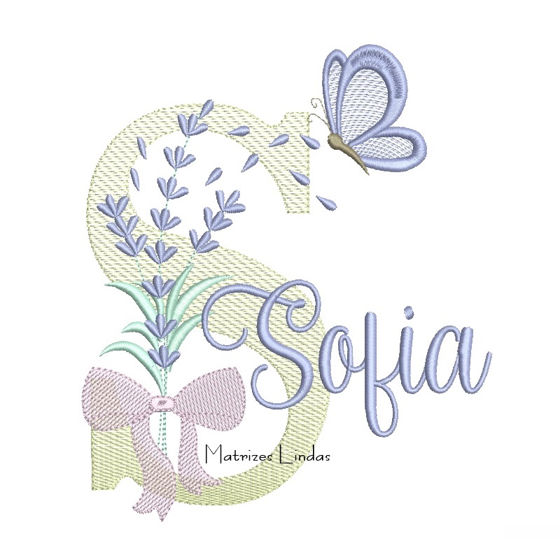 Matriz de Bordado - Nome Sofia Lavanda com Laço Matriz de Bordado - Nome Sofia Lavanda com Laço