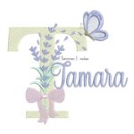 Matriz de Bordado - Nome Tamara Lavanda com Laço