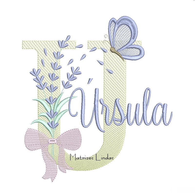 Matriz de Bordado - Nome Úrsula Lavanda com Laço Matriz de Bordado - Nome Úrsula Lavanda com Laço