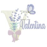 Matriz de Bordado - Nome Valentina Lavanda com Laço