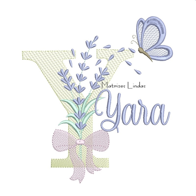 Matriz de Bordado - Nome Yara Lavanda com Laço Matriz de Bordado - Nome Yara Lavanda com Laço
