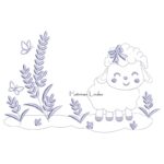 Matriz de Bordado - Ovelhinha com Lavanda Contorno