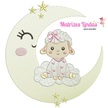 Matriz de Bordado - Ovelhinha na Lua