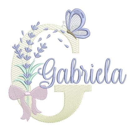 Matriz para Bordado Nome Gabriela Lavanda com Laço