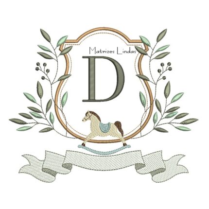 Matriz de Bordado Alfabeto Cavalinho Letra D