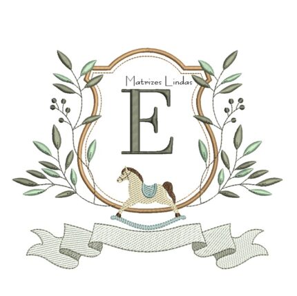 Matriz de Bordado Alfabeto Cavalinho Letra E
