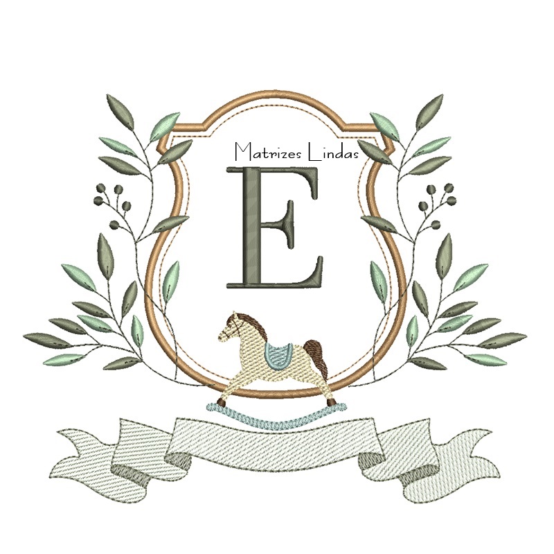 Matriz de Bordado Alfabeto Cavalinho Letra E Matriz de Bordado Alfabeto Cavalinho Letra E