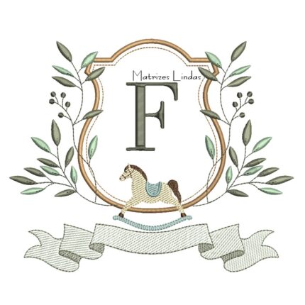 Matriz de Bordado Alfabeto Cavalinho Letra F
