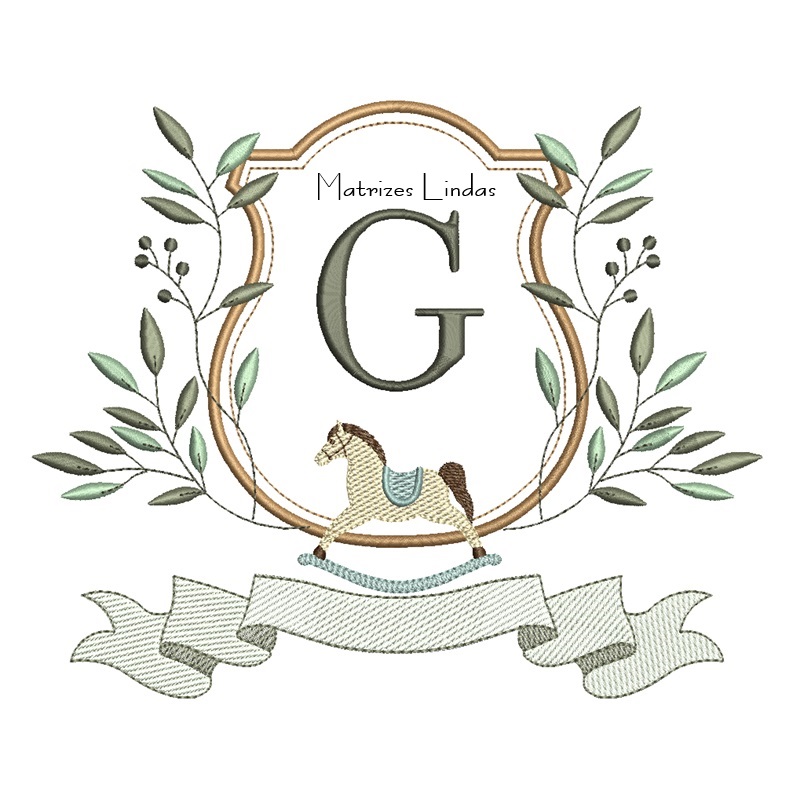 Matriz de Bordado Alfabeto Cavalinho Letra G Matriz de Bordado Alfabeto Cavalinho Letra G
