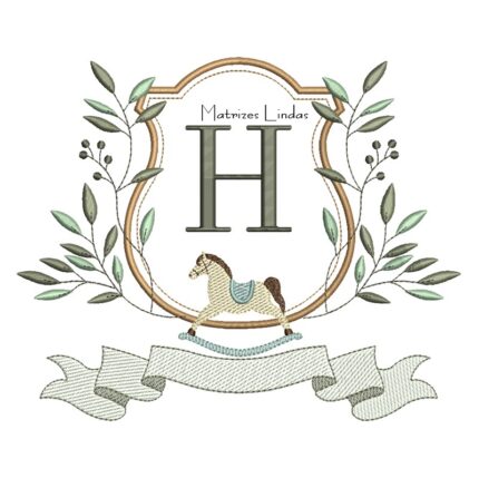 Matriz de Bordado Alfabeto Cavalinho Letra H