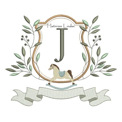 Matriz de Bordado Alfabeto Cavalinho Letra J