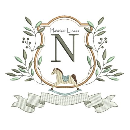 Matriz de Bordado Alfabeto Cavalinho Letra N