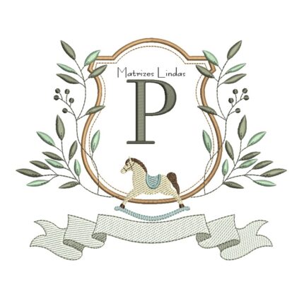 Matriz de Bordado Alfabeto Cavalinho Letra P