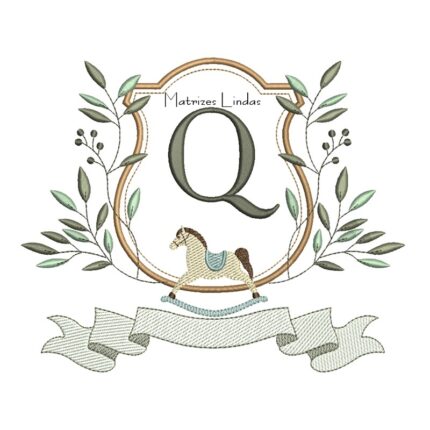 Matriz de Bordado Alfabeto Cavalinho Letra Q
