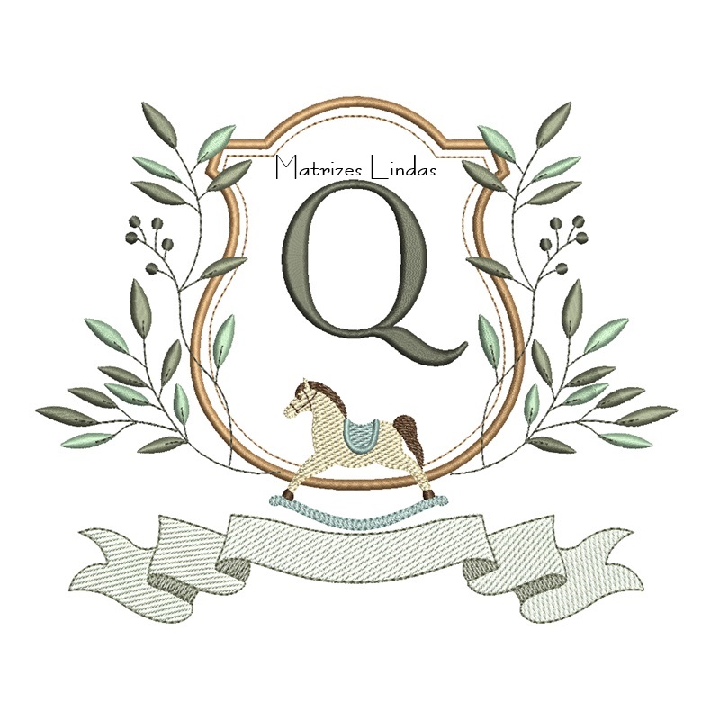 Matriz de Bordado Alfabeto Cavalinho Letra Q Matriz de Bordado Alfabeto Cavalinho Letra Q