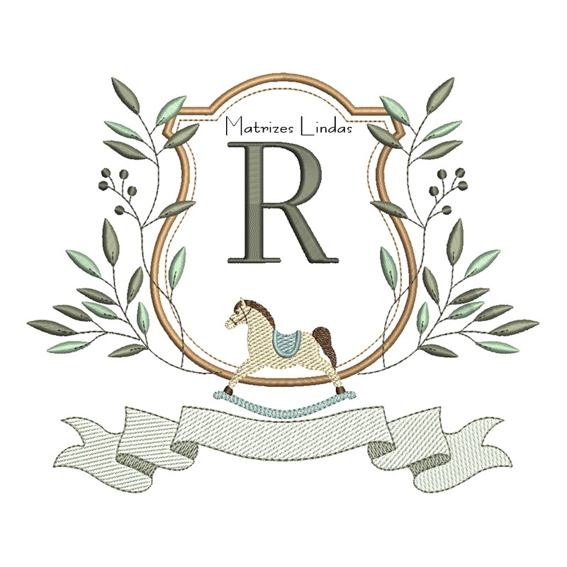 Matriz de Bordado Alfabeto Cavalinho Letra R Matriz de Bordado Alfabeto Cavalinho Letra R