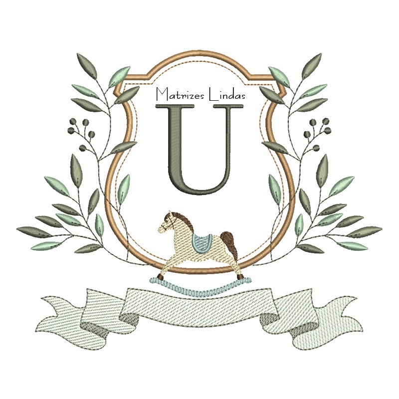 Matriz de Bordado Alfabeto Cavalinho Letra U Matriz de Bordado Alfabeto Cavalinho Letra U