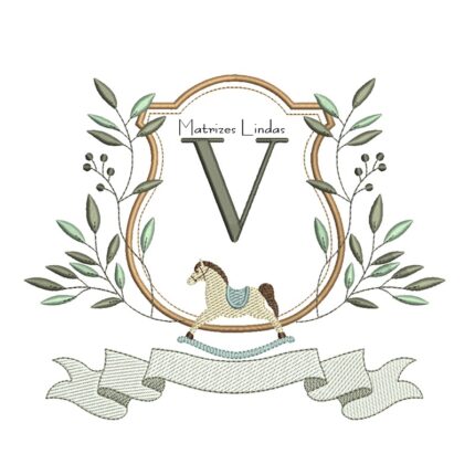 Matriz de Bordado Alfabeto Cavalinho Letra V