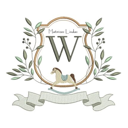 Matriz de Bordado Alfabeto Cavalinho Letra W