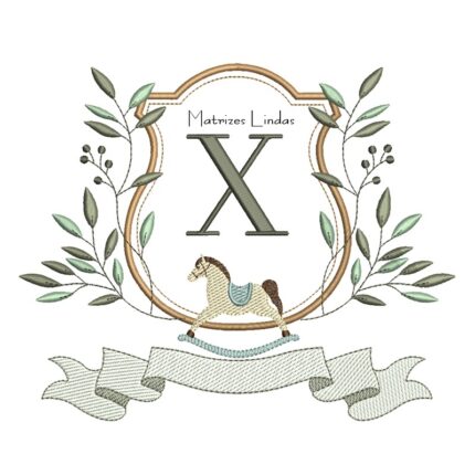 Matriz de Bordado Alfabeto Cavalinho Letra X