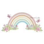 Matriz de Bordado Arco-Íris Floral 1