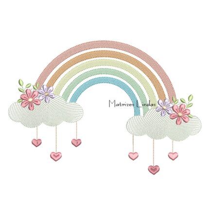 Matriz de Bordado Arco-Íris Floral 3