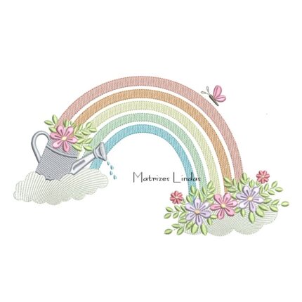 Matriz de Bordado Arco-Íris Floral 4