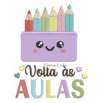 Matriz de Bordado Caixinha de Lápis Volta as Aulas
