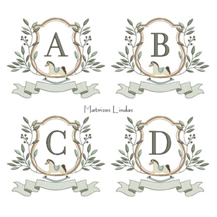 Matriz de Bordado Coleção Alfabeto Moldura Cavalinho