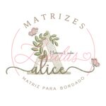 Matriz de Bordado Nome Alice folhas e Borboletas