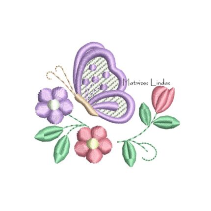 Matriz de Bordado - Borboletinha com raminho Mini