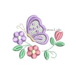 Matriz de Bordado Borboletinha com raminho Mini