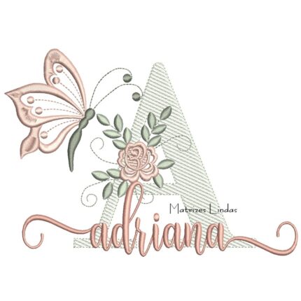 Matriz de Bordado - Nome Adriana Sobreposto