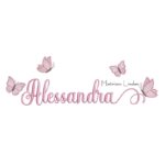 Matriz de Bordado - Nome Alessandra com Borboletas