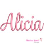 Matriz de Bordado Nome Alicia Letra Cursiva