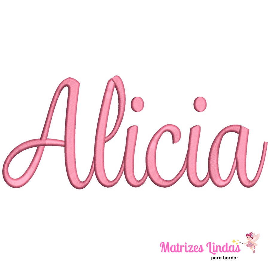 Matriz de Bordado Nome Alicia Letra Cursiva Matriz de Bordado Nome Alicia Letra Cursiva