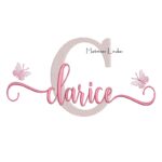 Matriz de Bordado - Nome Clarice com Borboletas