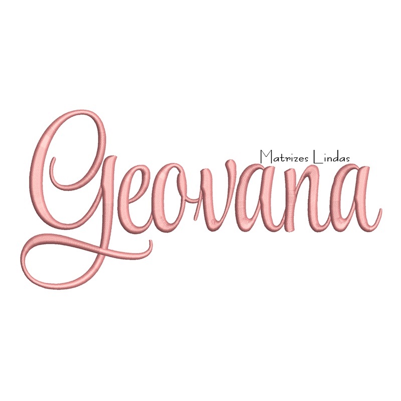 Matriz de Bordado - Nome Geovana Letra Cursiva Matriz de Bordado - Nome Geovana Letra Cursiva