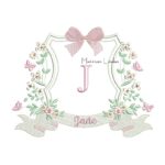 Matriz de Bordado - Nome Jade Brasão Flores