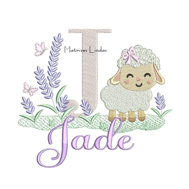 Matriz de Bordado - Nome Jade Ovelhinha