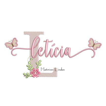 Matriz de Bordado - Nome Letícia Borboletas