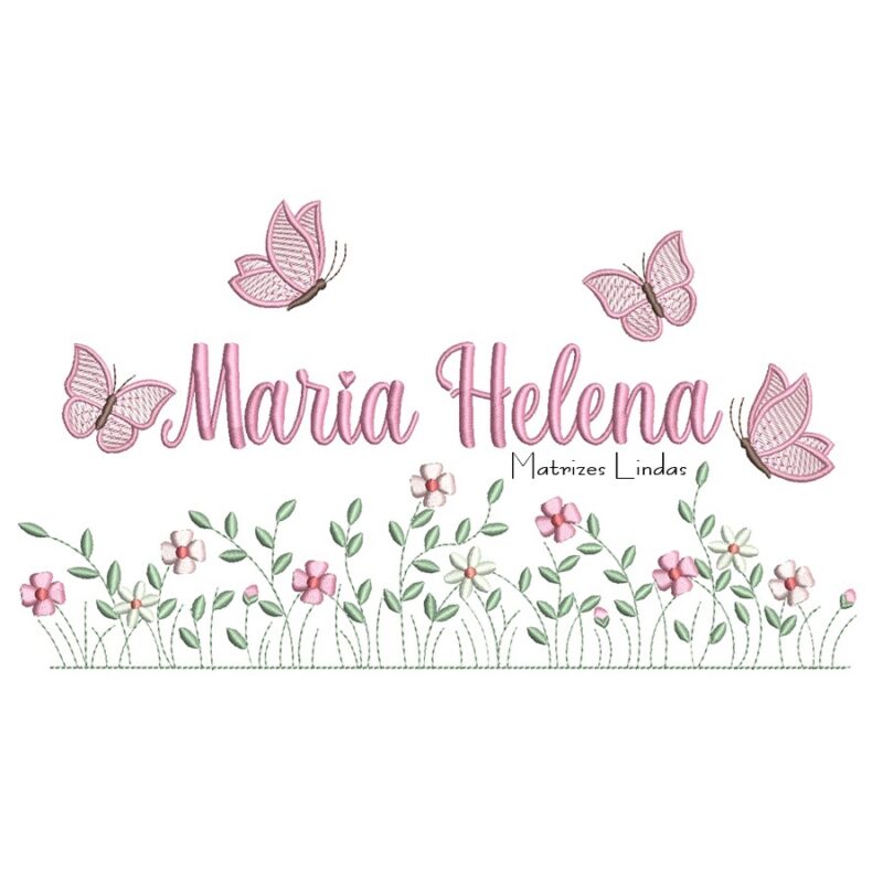 Matriz de Bordado - Nome Maria Helena Jardim Flores