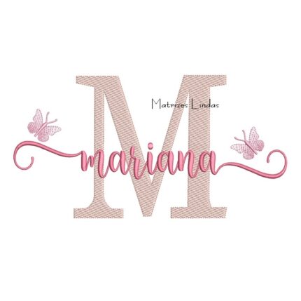 Matriz de Bordado - Nome Mariana com Borboletas