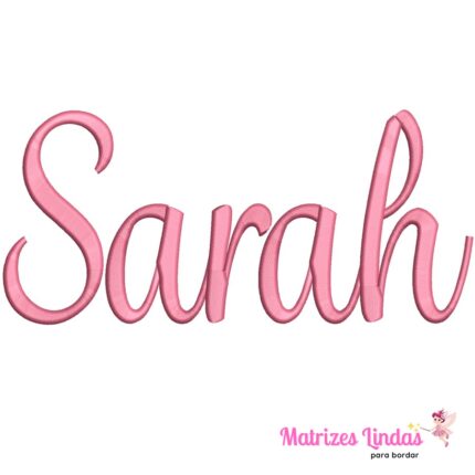 Matriz de Bordado Nome Sarah Letra CursivaL