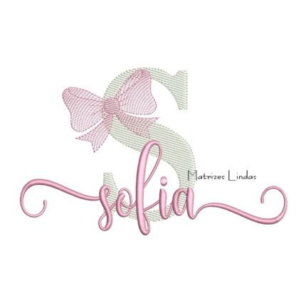 Matriz de Bordado - Nome Sofia com Laço