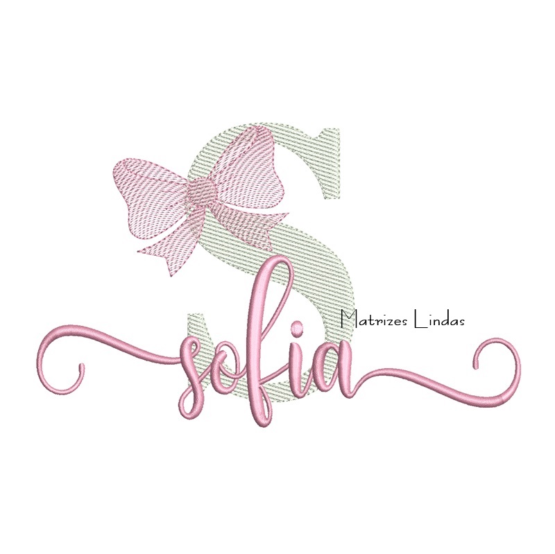 Matriz de Bordado - Nome Sofia com Laço